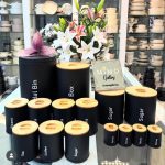 سرویس آشپزخانه 15 پارچه برند KST مدل درب بامبو کد 6010 مشکی الف