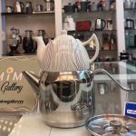 کتری قوری یونیک دسته بغل با قوری چینی و کتری استیل الف