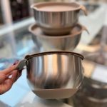 ست سه عددی کاسه استیل دربدار میکسینگ بول به همراه درب رنده ای مدل تکدسته د