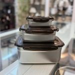 ظرف غذای استیل سه عددی برند کرکماز مدل مستطیلی ج