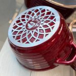 سرویس قابلمه 7 پارچه عروس مدل خطی قرمز 9