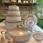 سرویس قابلمه 11 پارچه اویز پلاس مدل لورنز کرم الف الف