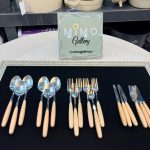 ست کارد و چنگال 12 پارچه دسته چوبی یونیک ح