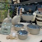 سرویس قابلمه 10 پارچه عروس MHK مدل خطی ج