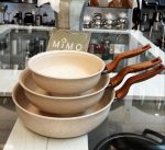 ماهیتابه تکدسته چدن گرانیتی هاناتک در سه سایز مختلف