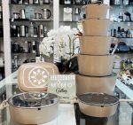 سرویس قابلمه 16 پارچه SG مدل آکا کرم نسکافه ای