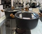 سرویس قابلمه 7 پارچه چدن گرانیتی اویز پلاس رنگ مشکی * - Image 4