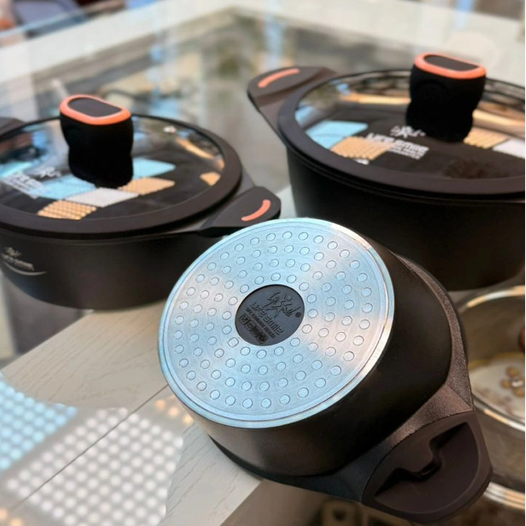 سرویس قابلمه ۶ پارچه لایف اسمایل مدل LIFEP13-6-2-BLACK ب