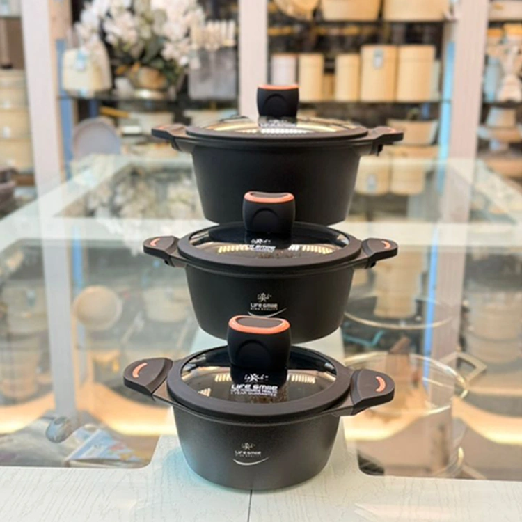 سرویس قابلمه ۶ پارچه لایف اسمایل مدل LIFEP13-6-2-BLACK الف