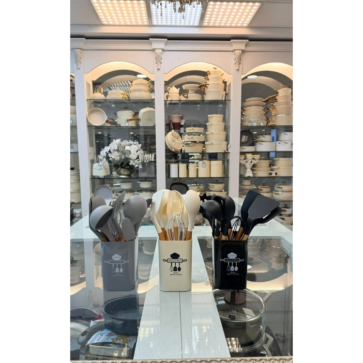 ست کفگیر و ملاقه 12 پارچه یونیک با استند مربعی الف