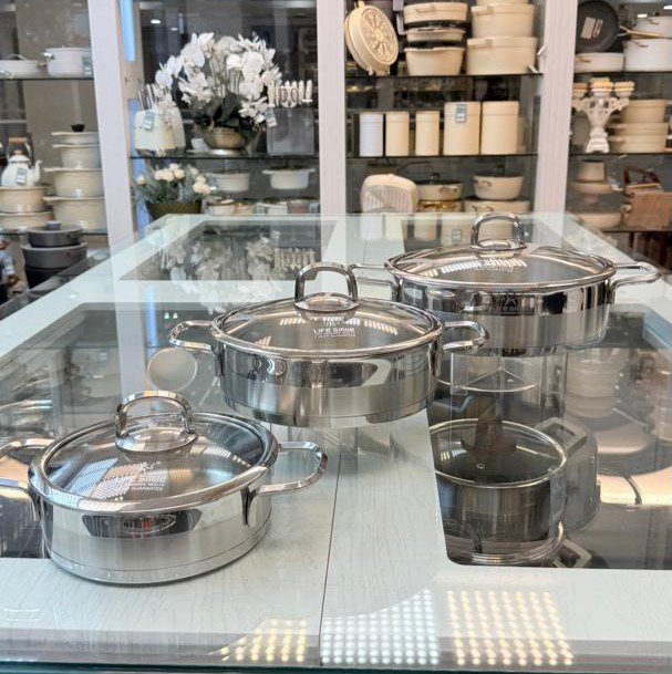 تابه های تک استیل مدل لایف اسمایل کد LIFEP12SHR-Silver ب