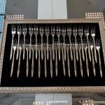 سرویس قاشق چنگال ۱۴۳ پارچه از برند SG مدل 449 گلد چ