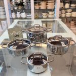 سرویس قابلمه استیل کف لیزری 8 پارچه برند زیو ZCS-1556/4S26 الف