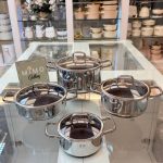 سرویس قابلمه استیل کف لیزری 8 پارچه برند زیو ZCS-1556/4S26 الف